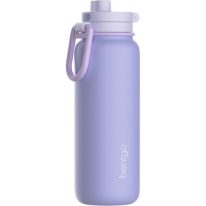 image:imageBentgo Flip 2in1 Straw amp Chug LeakProof Insulated Water Bottle 24 fl oz  Premium 188 Stainless SteelTripleLayer Vacuum Insulation 24Hour Cold BPA amp PFASFree Cafe Au LaitLilac Cloud