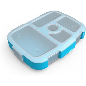 image:imageBentgo Kids Brights 5Compartment Meal Prep Tray with Transparent Cover  Bentgo Kids Brights 5Compartment Meal Prep Tray with Transparent Cover Citrus YellowTurquoise