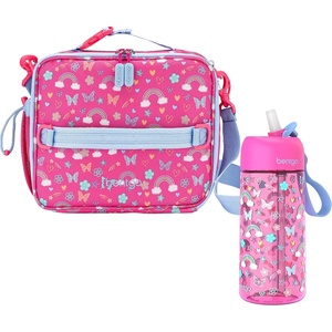 image:imageBentgo Kids Lunch Bag Set Water Bottle  New amp Improved 2023 Rainbows and Butterflies