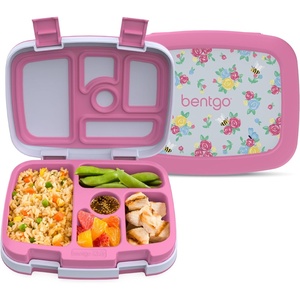 image:imageBentgo Kids Prints LeakProof 5Compartment BentoStyle Kids Lunch Box  Ideal Portion Sizes for Ages 37 Durable DropProof Dishwasher Safe PFAS amp BPAFree Materials FairiesBlooming Floral