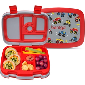 image:imageBentgo Kids Prints LeakProof 5Compartment BentoStyle Kids Lunch Box  Ideal Portion Sizes for Ages 37 Durable DropProof Dishwasher Safe PFAS amp BPAFree Materials FairiesTrucks