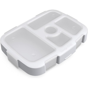image:imageBentgo Kids Prints Tray with Transparent Cover 5Compartment BPAFree  Meal Prep Portion Control Transparent Lid Freshness Locking Clips Reusable Nature AdventureBug Buddies