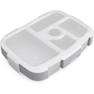 image:imageBentgo Kids Prints Tray with Transparent Cover 5Compartment BPAFree  Meal Prep Portion Control Transparent Lid Freshness Locking Clips Reusable Nature AdventurePuppy Love