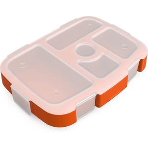 image:imageBentgo Kids Prints Tray with Transparent Cover 5Compartment BPAFree  Meal Prep Portion Control Transparent Lid Freshness Locking Clips Reusable Nature AdventureSports
