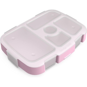 image:imageBentgo Kids Prints Tray with Transparent Cover 5Compartment BPAFree  Meal Prep Portion Control Transparent Lid Freshness Locking Clips Reusable Nature AdventureLavender Galaxy