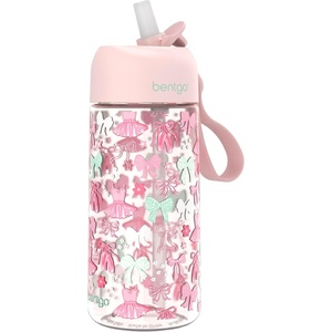 image:imageBentgo Kids Water Bottle LeakProof Bite amp Sip Spout 15 fl oz  PFAS amp BPAFree ShatterResistant Carry Handle Lightweight TopRack Dishwasher Safe Ballet amp BowsBallet and Bows