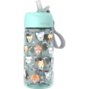 image:imageBentgo Kids Water Bottle LeakProof Bite amp Sip Spout 15 fl oz  PFAS amp BPAFree ShatterResistant Carry Handle Lightweight TopRack Dishwasher Safe Ballet amp BowsPuppy Love