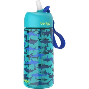 image:imageBentgo Kids Water Bottle LeakProof Bite amp Sip Spout 15 fl oz  PFAS amp BPAFree ShatterResistant Carry Handle Lightweight TopRack Dishwasher Safe Ballet amp BowsShark