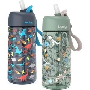image:imageBentgo Kids Water Bottle LeakProof Bite amp Sip Spout 15 fl oz  PFAS amp BPAFree ShatterResistant Carry Handle Lightweight TopRack Dishwasher Safe Spots amp DotsDinosaur  Dino Fossils