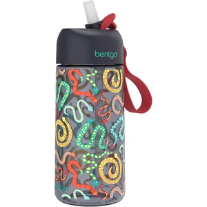image:imageBentgo Kids Water Bottle LeakProof Bite amp Sip Spout 15 fl oz  PFAS amp BPAFree ShatterResistant Carry Handle Lightweight TopRack Dishwasher Safe Spots amp DotsSssnakes