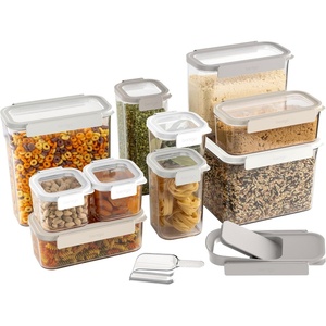 image:imageBentgo Pantry  6Piece Airtight Cereal Containers Easy Push amp Pour Lid Stackable amp Clear BPAFree Storage Locking Lids for Freshness  Ideal for Kitchen amp Pantry Organization Snow22Piece Food Storage Set White Stone