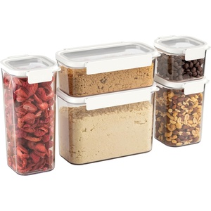 image:imageBentgo Pantry  6Piece Airtight Cereal Containers Easy Push amp Pour Lid Stackable amp Clear BPAFree Storage Locking Lids for Freshness  Ideal for Kitchen amp Pantry Organization Snow10Piece Food Storage Set Snow