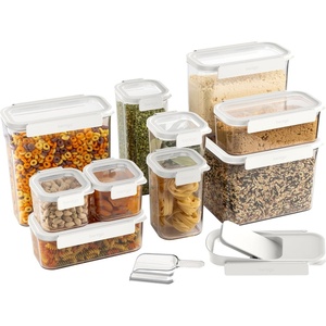 image:imageBentgo Pantry  6Piece Airtight Cereal Containers Easy Push amp Pour Lid Stackable amp Clear BPAFree Storage Locking Lids for Freshness  Ideal for Kitchen amp Pantry Organization Snow22Piece Food Storage Set Snow