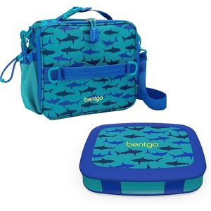 image:imageBentgo Prints Insulated Lunch Bag Set With Kids BentoStyle Lunch Box Shark