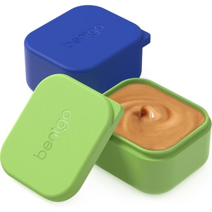 image:imageBentgo Sidekicks 2Pack Silicone Container Set  Dipping Sauce Cups for Condiments amp Small Snacks Reusable Durable amp LeakProof Liquid Storage Salad Dressing Container  26 oz Gray amp AquaBlue  Green