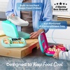 image:imageBentgo Chill Kids 4Compartment Bento Box Leakproof Lunch Box  BuiltIn Ice Pack 33 Cup Capacity BPAFree Microwave amp Dishwasher Safe Tray Ideal for Ages 37 RedRoyalAqua