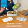 image:imageBentgo Classic Stackable 3Compartment Adult BentoStyle Lunch Box  Removable Utensil Set and Sealing Strap BPAFree Food Container Ideal for Meal Prep Work and On the Go Coastal AquaGray