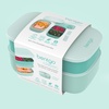 image:imageBentgo Classic Stackable 3Compartment Adult BentoStyle Lunch Box  Removable Utensil Set and Sealing Strap BPAFree Food Container Ideal for Meal Prep Work and On the Go Coastal AquaCoastal Aqua