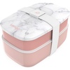image:imageBentgo Classic Stackable 3Compartment Adult BentoStyle Lunch Box  Removable Utensil Set and Sealing Strap BPAFree Food Container Ideal for Meal Prep Work and On the Go Coastal AquaBlush Marble