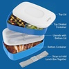 image:imageBentgo Classic Stackable 3Compartment Adult BentoStyle Lunch Box  Removable Utensil Set and Sealing Strap BPAFree Food Container Ideal for Meal Prep Work and On the Go Coastal AquaBlue