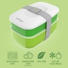 image:imageBentgo Classic Stackable 3Compartment Adult BentoStyle Lunch Box  Removable Utensil Set and Sealing Strap BPAFree Food Container Ideal for Meal Prep Work and On the Go Coastal AquaGreen