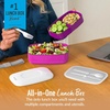 image:imageBentgo Classic Stackable 3Compartment Adult BentoStyle Lunch Box  Removable Utensil Set and Sealing Strap BPAFree Food Container Ideal for Meal Prep Work and On the Go Coastal AquaPurple