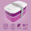 image:imageBentgo Classic Stackable 3Compartment Adult BentoStyle Lunch Box  Removable Utensil Set and Sealing Strap BPAFree Food Container Ideal for Meal Prep Work and On the Go Coastal AquaPurple