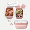 image:imageBentgo Classic Stackable 3Compartment Adult BentoStyle Lunch Box  Removable Utensil Set and Sealing Strap BPAFree Food Container Ideal for Meal Prep Work and On the Go Coastal AquaBlush Marble