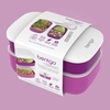 image:imageBentgo Classic Stackable 3Compartment Adult BentoStyle Lunch Box  Removable Utensil Set and Sealing Strap BPAFree Food Container Ideal for Meal Prep Work and On the Go Coastal AquaPurple