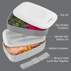 image:imageBentgo Classic Stackable 3Compartment Adult BentoStyle Lunch Box  Removable Utensil Set and Sealing Strap BPAFree Food Container Ideal for Meal Prep Work and On the Go Coastal AquaGray