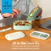 image:imageBentgo Classic Stackable 3Compartment Adult BentoStyle Lunch Box  Removable Utensil Set and Sealing Strap BPAFree Food Container Ideal for Meal Prep Work and On the Go Coastal AquaKhaki Green