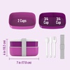 image:imageBentgo Classic Stackable 3Compartment Adult BentoStyle Lunch Box  Removable Utensil Set and Sealing Strap BPAFree Food Container Ideal for Meal Prep Work and On the Go Coastal AquaPurple