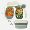 image:imageBentgo Classic Stackable 3Compartment Adult BentoStyle Lunch Box  Removable Utensil Set and Sealing Strap BPAFree Food Container Ideal for Meal Prep Work and On the Go Coastal AquaKhaki Green