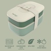 image:imageBentgo Classic Stackable 3Compartment Adult BentoStyle Lunch Box  Removable Utensil Set and Sealing Strap BPAFree Food Container Ideal for Meal Prep Work and On the Go Coastal AquaKhaki Green