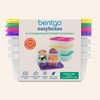 image:imageBentgo Easyboxes 4Compartment Snack Containers  8Piece Set with 4 Trays amp 4 CustomFit Lids to Seal in Freshness  Reusable Food Storage amp Meal Prep Bento BPAFree Containers Classic 4Pack  Meal Prep Food Storage Portion Control Stackable Microwave Freezer amp DishwasherSafe ClassicBrights 4Pack