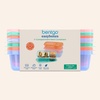 image:imageBentgo Easyboxes Stackable 3Compartment Bento Lunch Boxes Set of 10  Reusable BPAFree Microwave Dishwasher amp FreezerSafe CustomFit Lids Lightweight Jewel BrightsPastels 4Pack