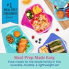 image:imageBentgo Easyboxes Stackable 3Compartment Bento Lunch Boxes Set of 10  Reusable BPAFree Microwave Dishwasher amp FreezerSafe CustomFit Lids Lightweight Jewel BrightsJewel Brights 4Pack