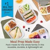 image:imageBentgo Easyboxes Stackable 3Compartment Bento Lunch Boxes Set of 10  Reusable BPAFree Microwave Dishwasher amp FreezerSafe CustomFit Lids Lightweight Jewel BrightsEarth Tones 4Pack
