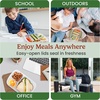image:imageBentgo Easyboxes Stackable 3Compartment Bento Lunch Boxes Set of 10  Reusable BPAFree Microwave Dishwasher amp FreezerSafe CustomFit Lids Lightweight Jewel BrightsEarth Tones 4Pack
