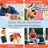 image:imageBentgo Easyboxes Stackable 4Compartment Oval Lunch Boxes 8Piece Set  Reusable BPAFree Meal Prep Patented Design Microwave Dishwasher amp FreezerSafe Classic