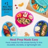 image:imageBentgo Easyboxes Stackable 4Compartment Oval Lunch Boxes 8Piece Set  Reusable BPAFree Meal Prep Patented Design Microwave Dishwasher amp FreezerSafe Jewel Brights