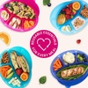 image:imageBentgo Easyboxes Stackable 4Compartment Oval Lunch Boxes 8Piece Set  Reusable BPAFree Meal Prep Patented Design Microwave Dishwasher amp FreezerSafe Jewel Brights