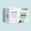 image:imageBentgo Glass LeakProof Food Storage Set 14 Piece Airtight Lids BPAFree  Meal Prep amp Leftovers Borosilicate Glass Microwave Oven Freezer amp DishwasherSafe Nesting Design Soft Aqua4Piece Set Soft Aqua