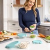 image:imageBentgo Glass LeakProof Food Storage Set 14 Piece Airtight Lids BPAFree  Meal Prep amp Leftovers Borosilicate Glass Microwave Oven Freezer amp DishwasherSafe Nesting Design Soft Aqua6Piece Set Soft Aqua