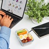 image:imageBentgo Glass Snack  LeakProof BentoStyle Snack Container with Airtight Lid and Divided 2Compartment Design  175 Cup Capacity for Meal Prepping and PortionControlled Snacking PurpleBlue