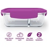 image:imageBentgo Glass Snack  LeakProof BentoStyle Snack Container with Airtight Lid and Divided 2Compartment Design  175 Cup Capacity for Meal Prepping and PortionControlled Snacking PurplePurple