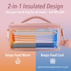 image:imageBentgo Heat Electric Lunch Bag amp Heated Lunch Box for Work amp Travel  ThermalInsulated Lunch Bag Nonstick Warming Plate Car amp Wall Power Cords Shoulder Strap White MarbleBlush