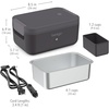 image:imageBentgo Heat Electric Lunch Box amp Portable Food Warmer for Work amp Travel  Heated Lunch Box 41Cup Stainless Steel Container Leakproof Lid Wall amp Car Power Cords LatteObsidian