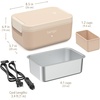 image:imageBentgo Heat Electric Lunch Box amp Portable Food Warmer for Work amp Travel  Heated Lunch Box 41Cup Stainless Steel Container Leakproof Lid Wall amp Car Power Cords LatteLatte