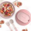 image:imageBentgo Insulated Food Jar 212 oz Snack Compartment Retractable Utensils  VacuumInsulated Stainless Steel LeakResistant Wide Mouth BPAFree GrayBlush